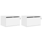 Vidaxl tables de chevet murales avec lumi�res led 2 pcs blanc