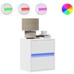 Vidaxl tables de chevet murales avec lumi�res led 2 pcs blanc