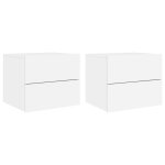 Vidaxl tables de chevet murales avec lumi�res led 2 pcs blanc