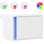 Vidaxl tables de chevet murales avec lumi�res led 2 pcs blanc