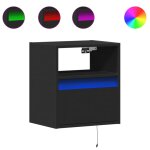 Vidaxl tables de chevet murales avec lumi�res led 2 pcs noir