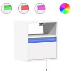 Vidaxl table de chevet murale avec lumi�res led blanc