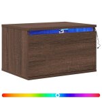 Vidaxl table de chevet murale avec lumi�res led ch�ne marron