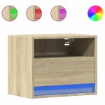 Vidaxl table de chevet murale avec lumières led chêne sonoma Vidaxl table de chevet murale avec lumières led chêne sonoma