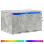Vidaxl table de chevet murale avec lumi�res led gris b�ton