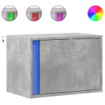 Vidaxl table de chevet murale avec lumi�res led gris b�ton