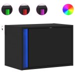 Vidaxl table de chevet murale avec lumi�res led noir