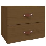 Vidaxl table de chevet murale marron miel 50x36x40 cm
