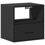 Vidaxl table de chevet murale noir 40x31x39, 5 cm