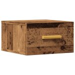Vidaxl table de chevet murale vieux bois 35x35x20 cm