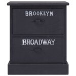 Vidaxl table de chevet noir 38 x 28 x 45 cm bois de paulownia