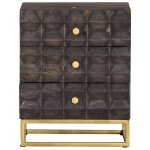 Vidaxl table de chevet noir 40x30x50 cm bois de manguier massif