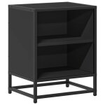Vidaxl table de chevet noir 40x31x50 cm bois d'ingnierie et mtal