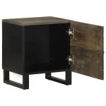 Vidaxl table de chevet noir 40x33x46 cm bois de manguier solide