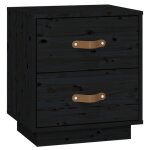 Vidaxl table de chevet noir 40x34x45 cm bois de pin massif