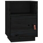Vidaxl table de chevet noir 40x34x55 cm bois de pin massif