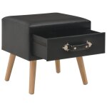 Vidaxl table de chevet noir 40x35x40 cm similicuir