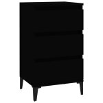 Vidaxl table de chevet noir 40x35x70 cm bois d?ingnierie
