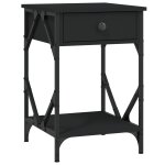 Vidaxl table de chevet noir 40x42x60 cm bois d?ingnierie