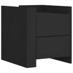 Vidaxl table de chevet noir 45x50x50 cm bois d?ingnierie