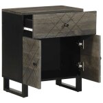 Vidaxl table de chevet noir 50x33x60 cm bois de manguier massif