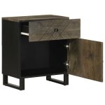 Vidaxl table de chevet noir 50x33x60 cm bois de manguier massif