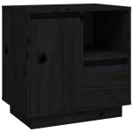 Vidaxl table de chevet noir 50x34x50 cm bois de pin massif