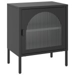 Vidaxl table de chevet noir 50x35x60 cm verre et acier