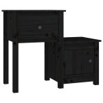 Vidaxl table de chevet noir 79, 5x38x65, 5 cm bois de pin massif Vidaxl table de chevet noir 79, 5x38x65, 5 cm bois de pin massif