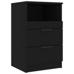 Vidaxl table de chevet noir bois d'ingnierie