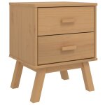 Vidaxl table de chevet olden marron bois de pin solide
