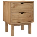 Vidaxl table de chevet otta 45x39x57 cm bois de pin massif