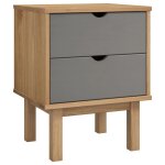 Vidaxl table de chevet otta marron et gris 45x39x57 cm bois pin massif