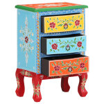 Vidaxl table de chevet peinte � la main 40x30x60 cm bois de manguier