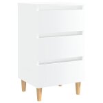 Vidaxl table de chevet avec pieds en bois blanc brillant 40x35x69 cm Vidaxl table de chevet avec pieds en bois blanc brillant 40x35x69 cm