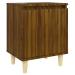 Vidaxl table de chevet avec pieds en bois ch�ne marron 40x30x50 cm
