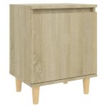 Vidaxl table de chevet avec pieds en bois ch�ne sonoma 40x30x50 cm
