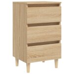 Vidaxl table de chevet avec pieds en bois ch�ne sonoma 40x35x69 cm