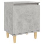 Vidaxl table de chevet avec pieds en bois gris b�ton 40x30x50 cm