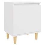 Vidaxl table de chevet avec pieds en bois massif blanc 40x30x50 cm