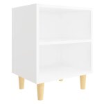 Vidaxl table de chevet avec pieds en bois massif blanc 40x30x50 cm