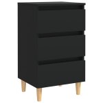 Vidaxl table de chevet avec pieds en bois noir 40x35x69 cm