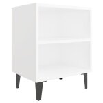 Vidaxl table de chevet avec pieds en m�tal blanc 40x30x50 cm