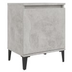Vidaxl table de chevet avec pieds en mtal gris bton 40x30x50 cm