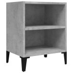 Vidaxl table de chevet avec pieds en m�tal gris b�ton 40x30x50 cm