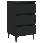 Vidaxl table de chevet avec pieds en m�tal noir 40x35x69 cm