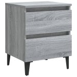 Vidaxl table de chevet avec pieds en mtal sonoma gris 40x35x50 cm