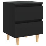 Vidaxl table de chevet avec pieds en pin noir 40x35x50 cm