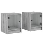Vidaxl tables de chevet et portes vitres 2pcs sonoma gris 35x37x42cm