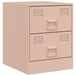 Vidaxl table de chevet rose 34, 5x39x44 cm acier Vidaxl table de chevet rose 34, 5x39x44 cm acier